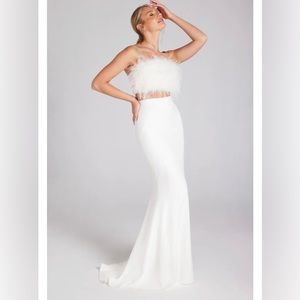 NWT Nadine merabi Carolina white maxi skirt